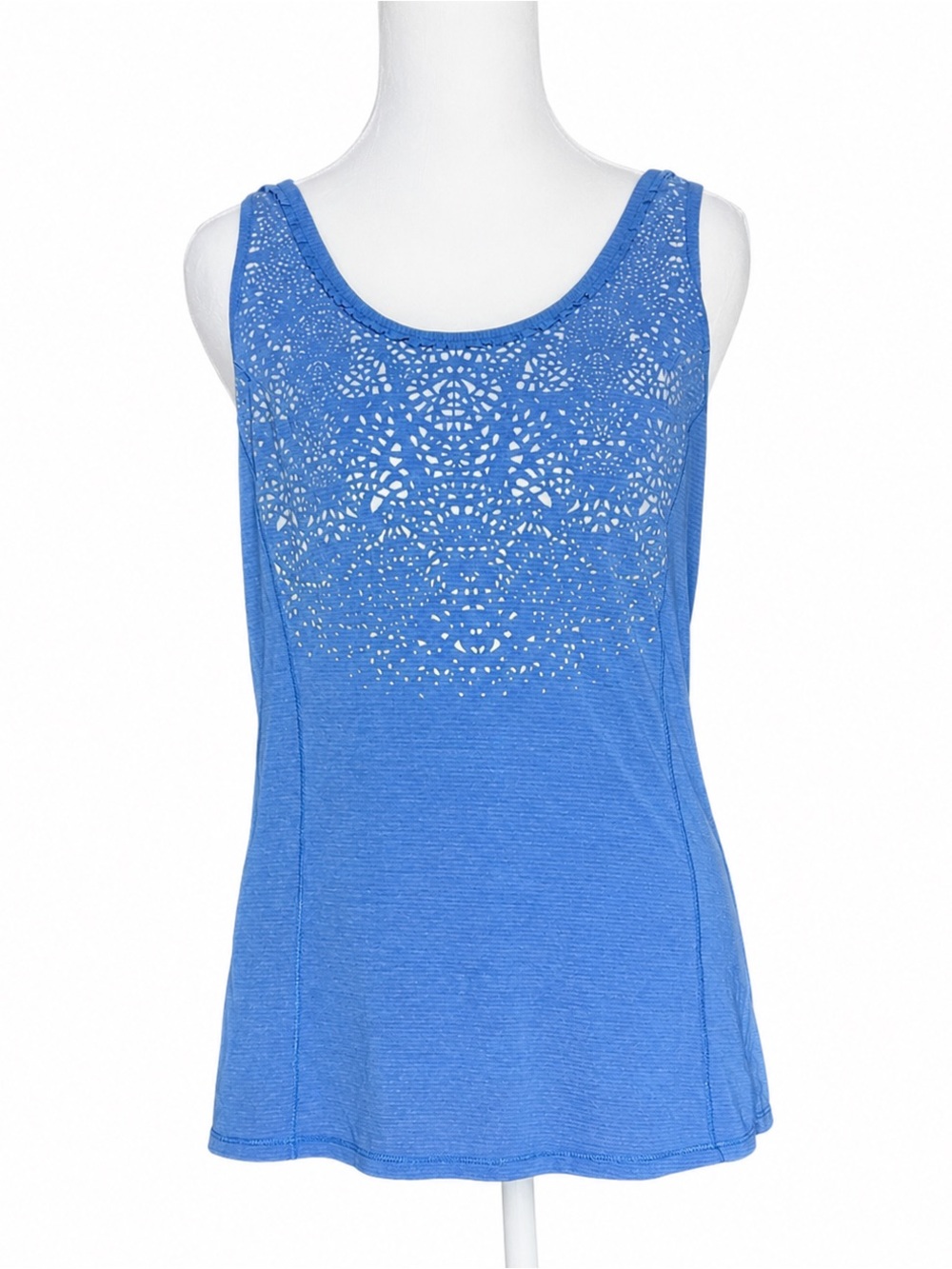 Lululemon Run Silver Bullet Tank Top Size 6 Blue Porcelaine Reflective Racerback